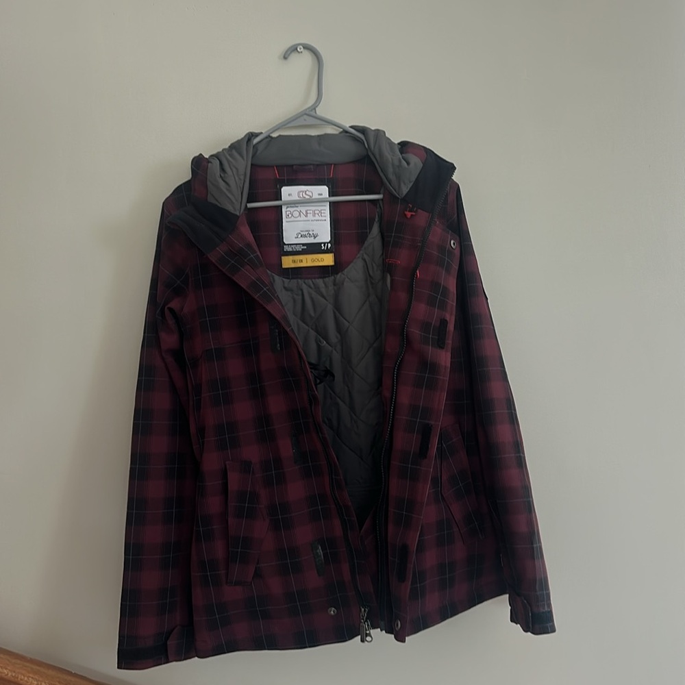 Burgundy and Gray Ski Jacket